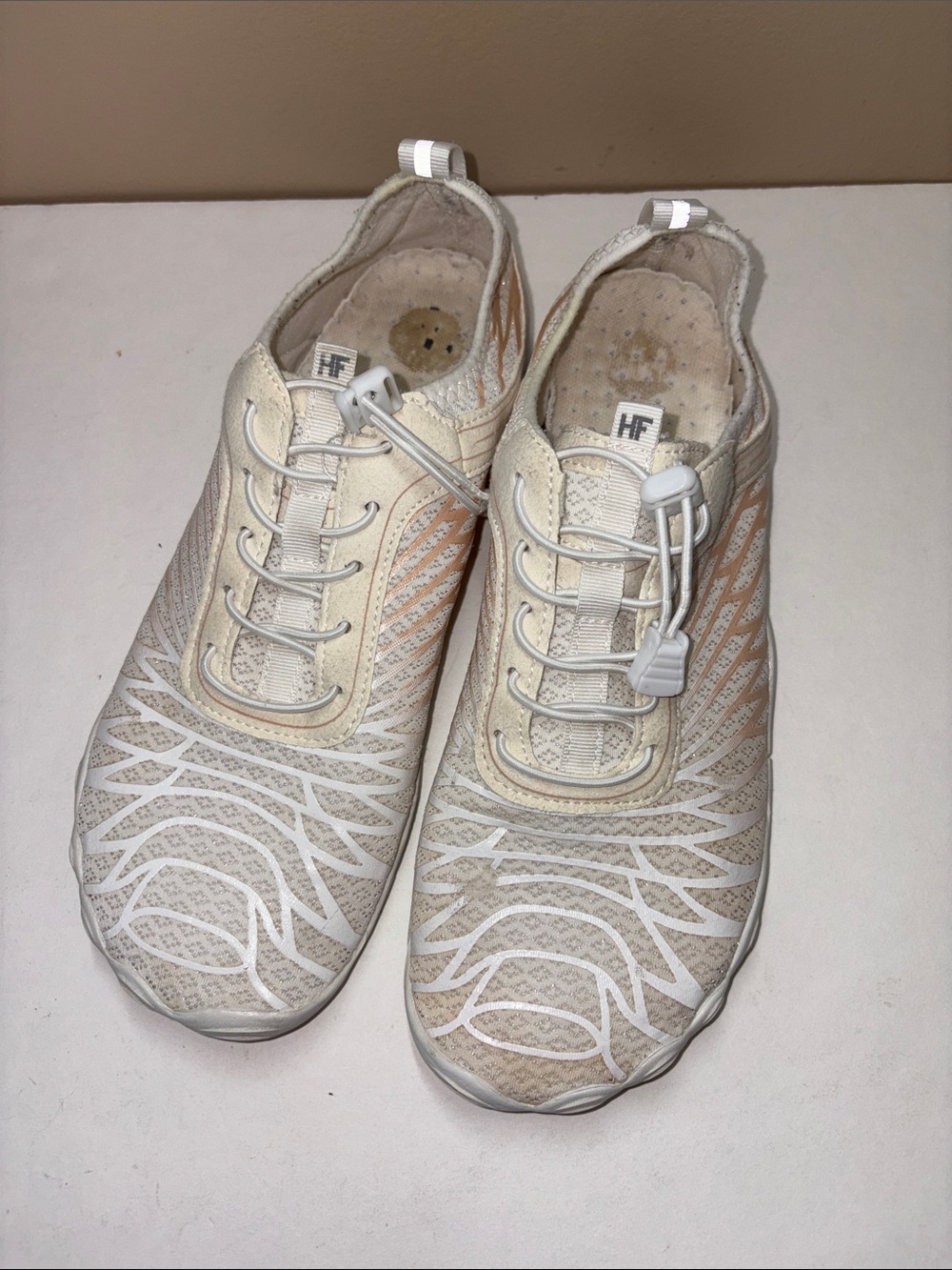 Lightweight HF Women's Lace-Up Sneakers in Cream by